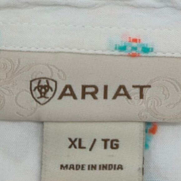 Ariat Shirt Women XL Multicolor Western Pearl Snap Rancher Cowgirl Boho Rodeo - Picture 7 of 8